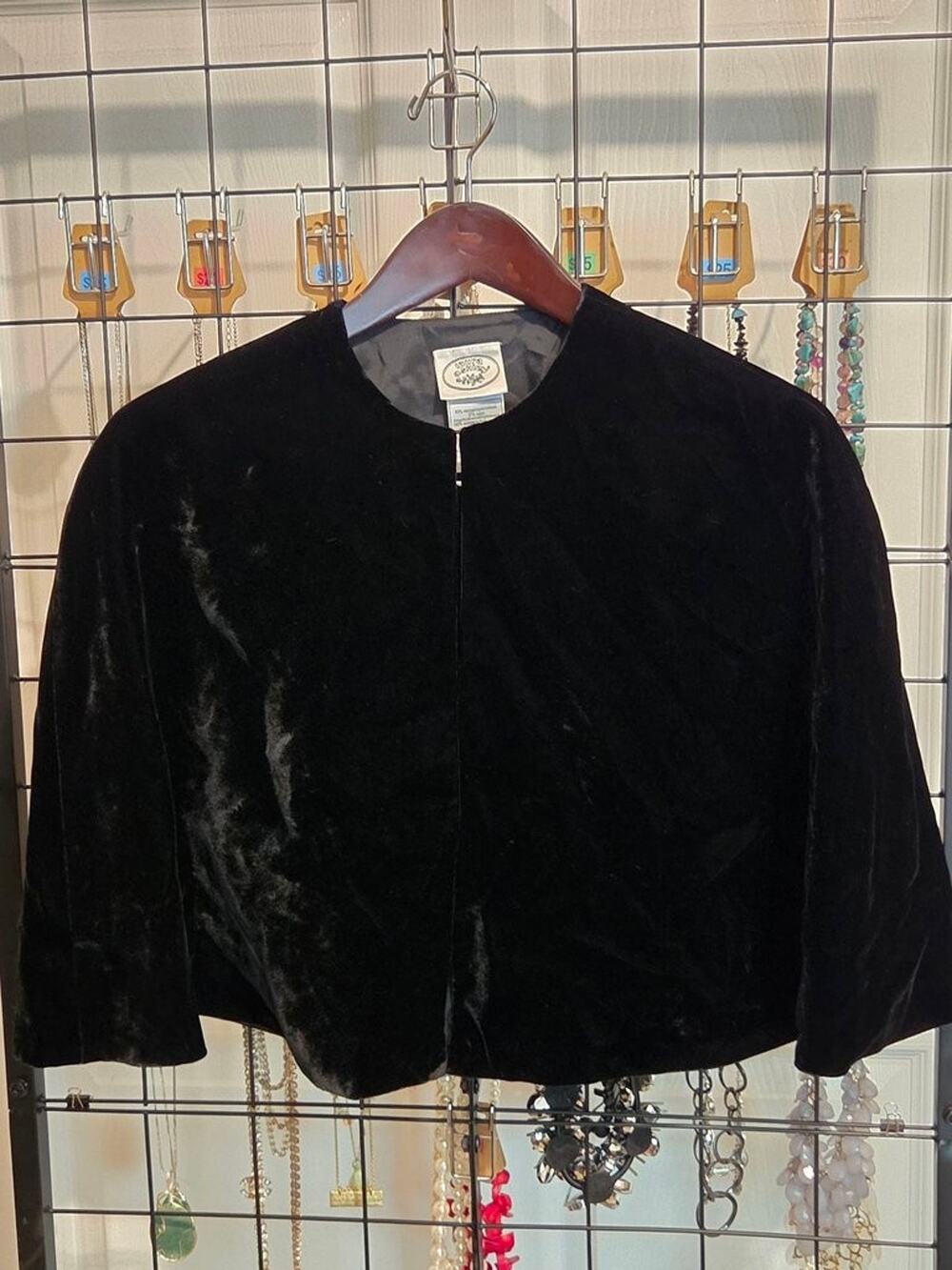 Vintage Laura Ashley Black Velvet Cape Capelet Evening Wrap
